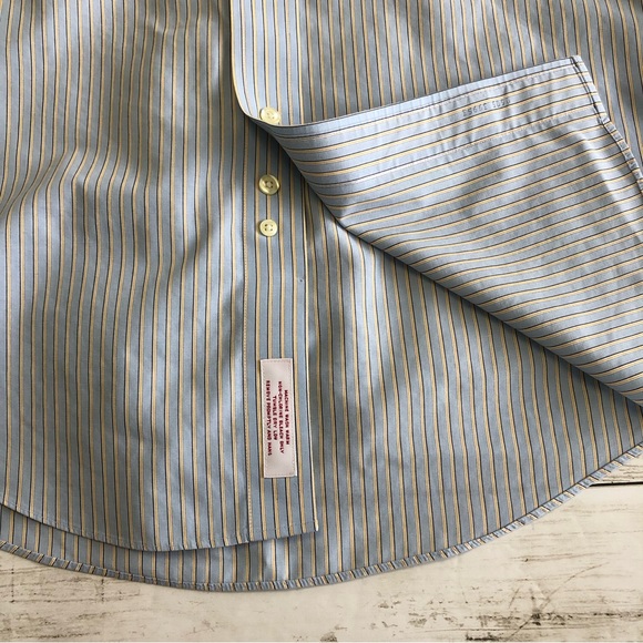BROOKS BROTHERS 346 Men Striped Long Sleeve Button up Shirt Sz 15 1/2-2/3 - Picture 7 of 10
